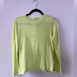 J.Crew Cotton Pullover Teddie Crewneck Sweater – Size S, Key Lime Green, NWT